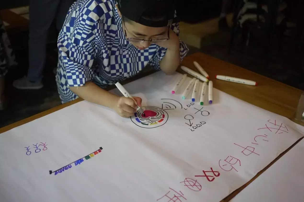 《不上不下》现场：观众画下“我心中的双性恋”。